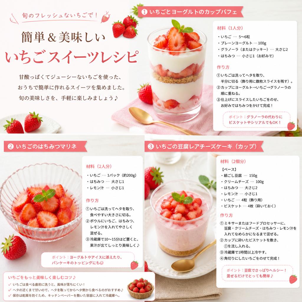 2. 季節のいちごスイーツレシピ