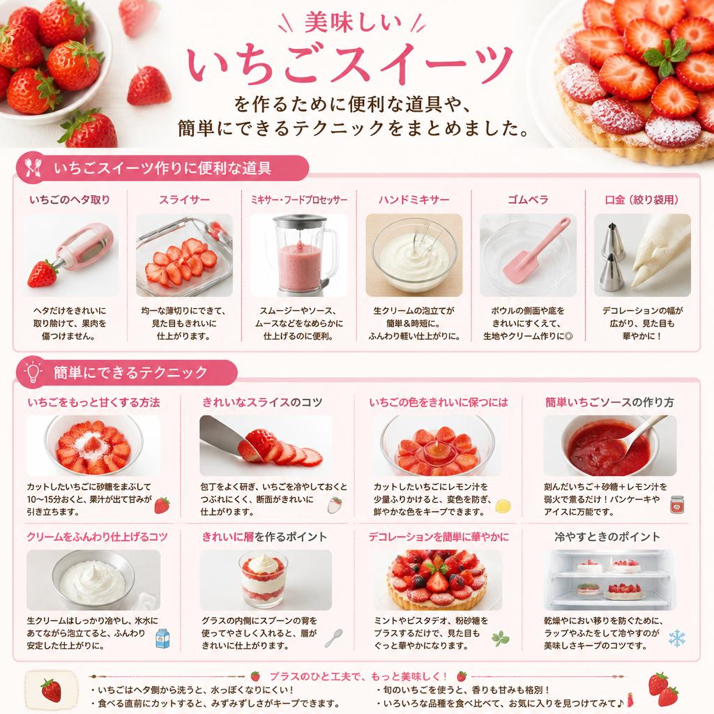 5. いちごスイーツに使える道具とTips