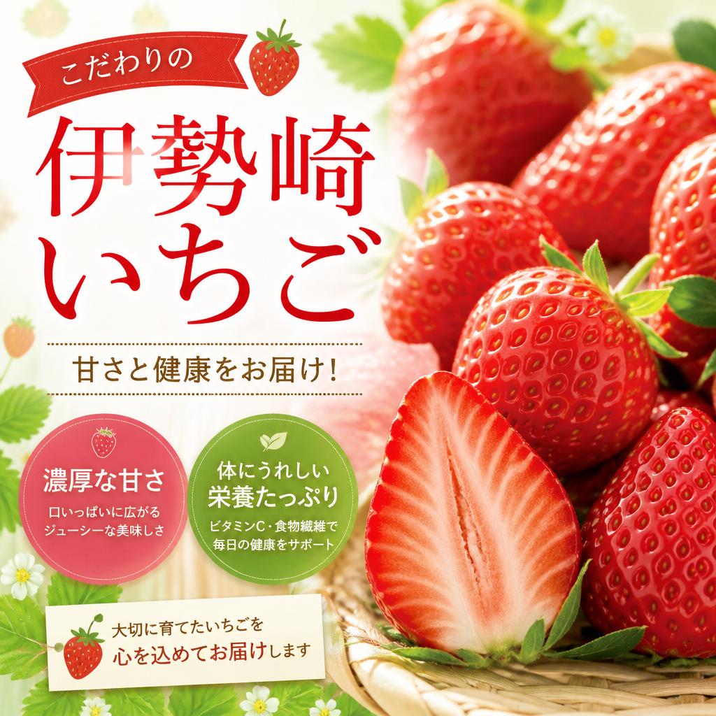 こだわりの伊勢崎いちご、甘さと健康をお届け！