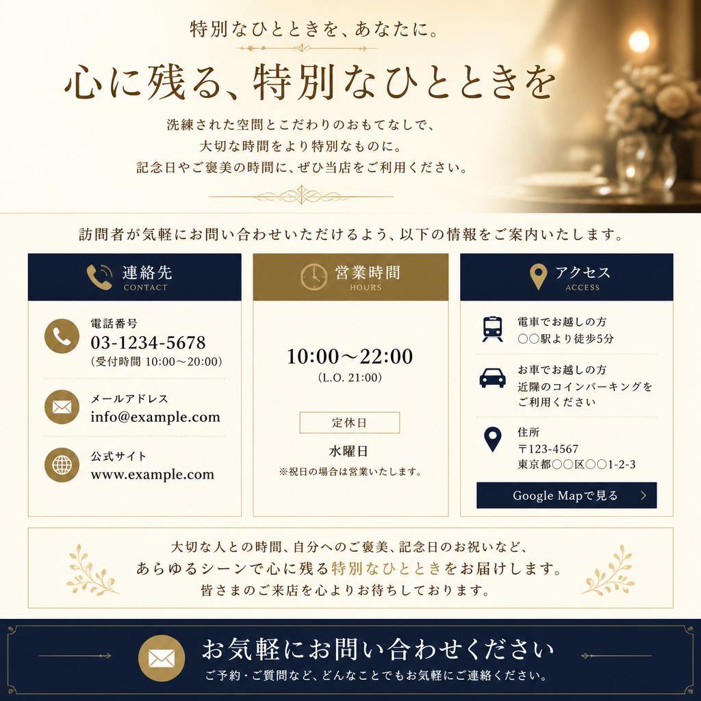 お問い合わせ・アクセス情報